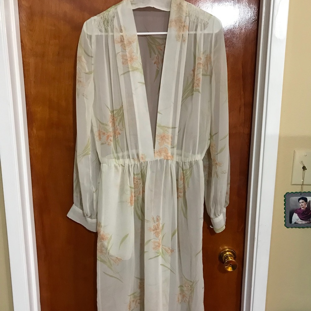 1940s sheer floral dress
